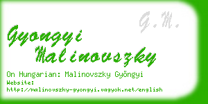 gyongyi malinovszky business card