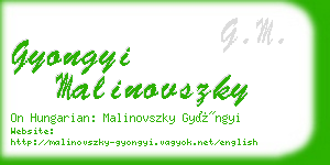 gyongyi malinovszky business card